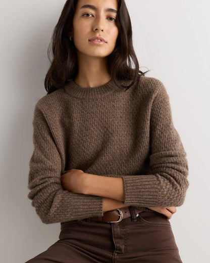 100% Yak Wool Diamond Stitch Crew