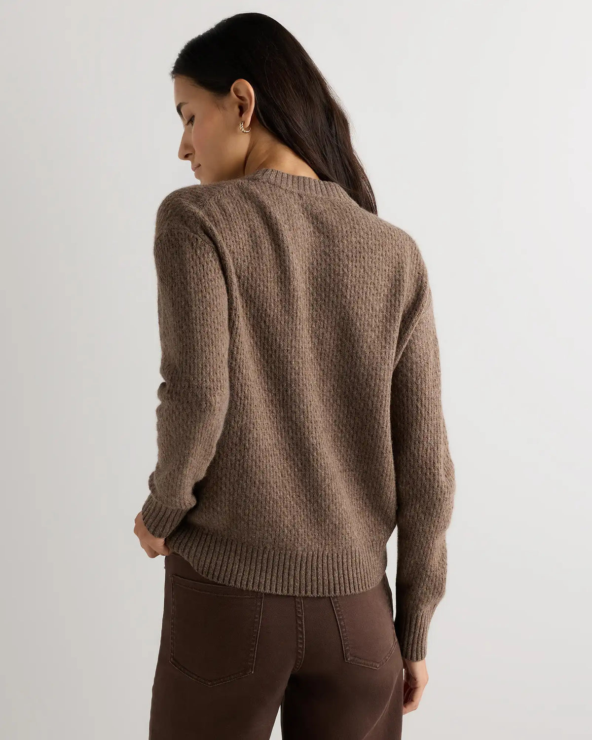 100% Yak Wool Diamond Stitch Crew