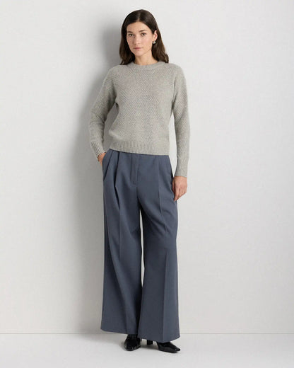 100% Yak Wool Diamond Stitch Crew