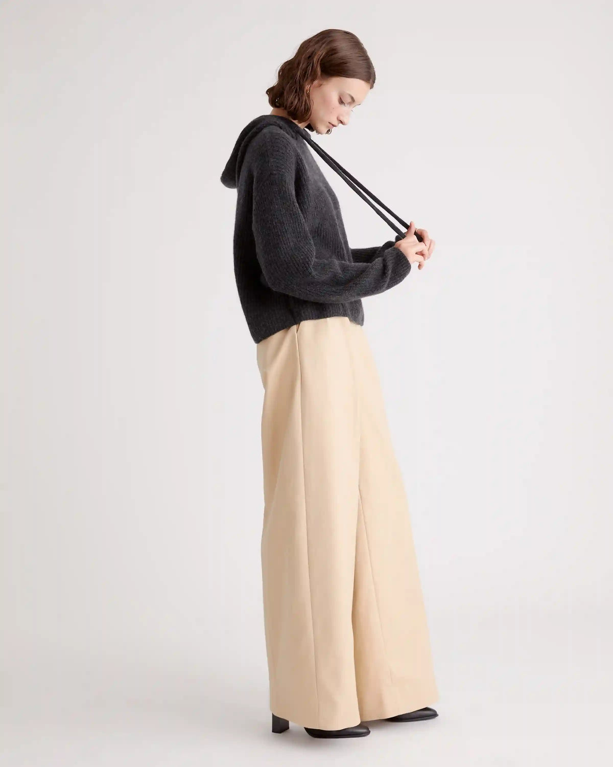 Mongolian Cashmere Fisherman Pullover Hoodie