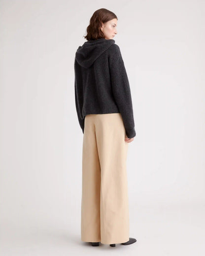 Mongolian Cashmere Fisherman Pullover Hoodie