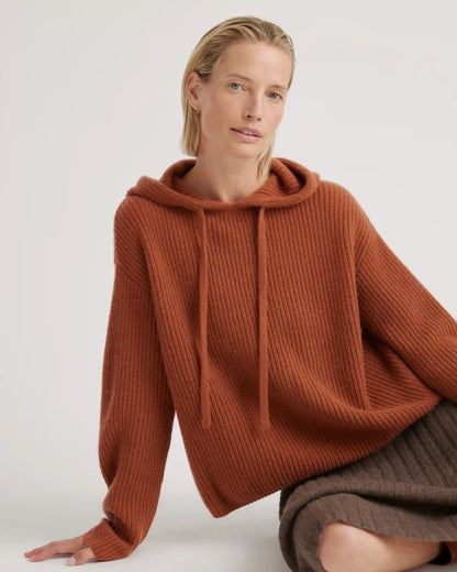 Mongolian Cashmere Fisherman Pullover Hoodie