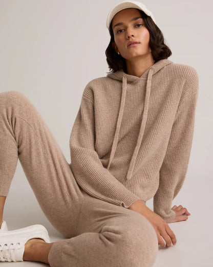 Mongolian Cashmere Fisherman Pullover Hoodie