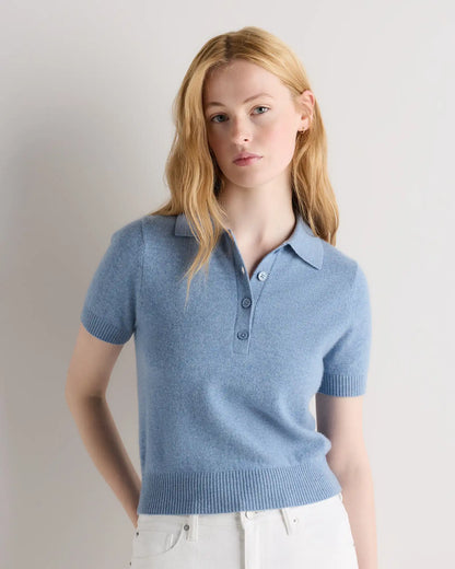 Mongolian Cashmere Short Sleeve Polo