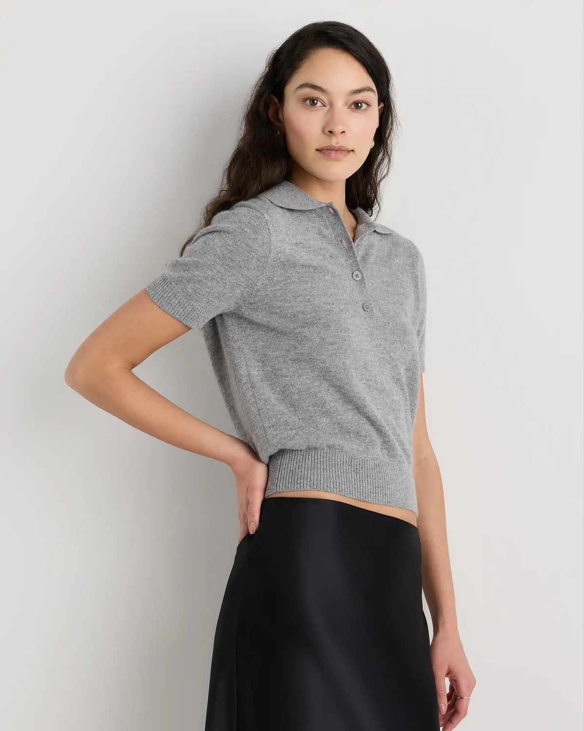 Mongolian Cashmere Short Sleeve Polo