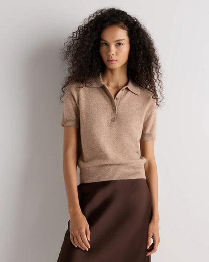 Mongolian Cashmere Short Sleeve Polo