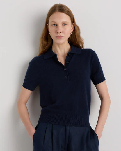Mongolian Cashmere Short Sleeve Polo
