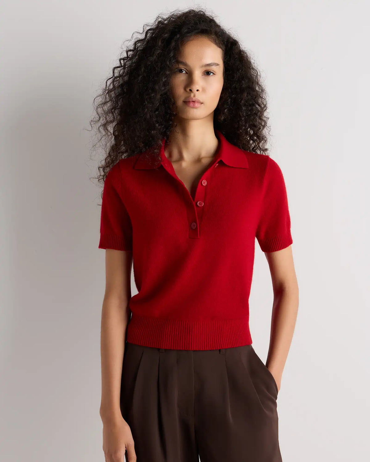 Mongolian Cashmere Short Sleeve Polo
