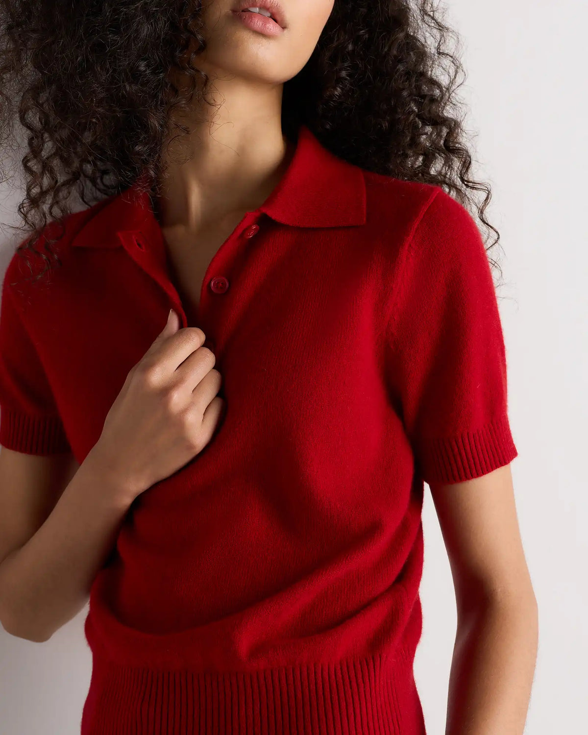 Mongolian Cashmere Short Sleeve Polo