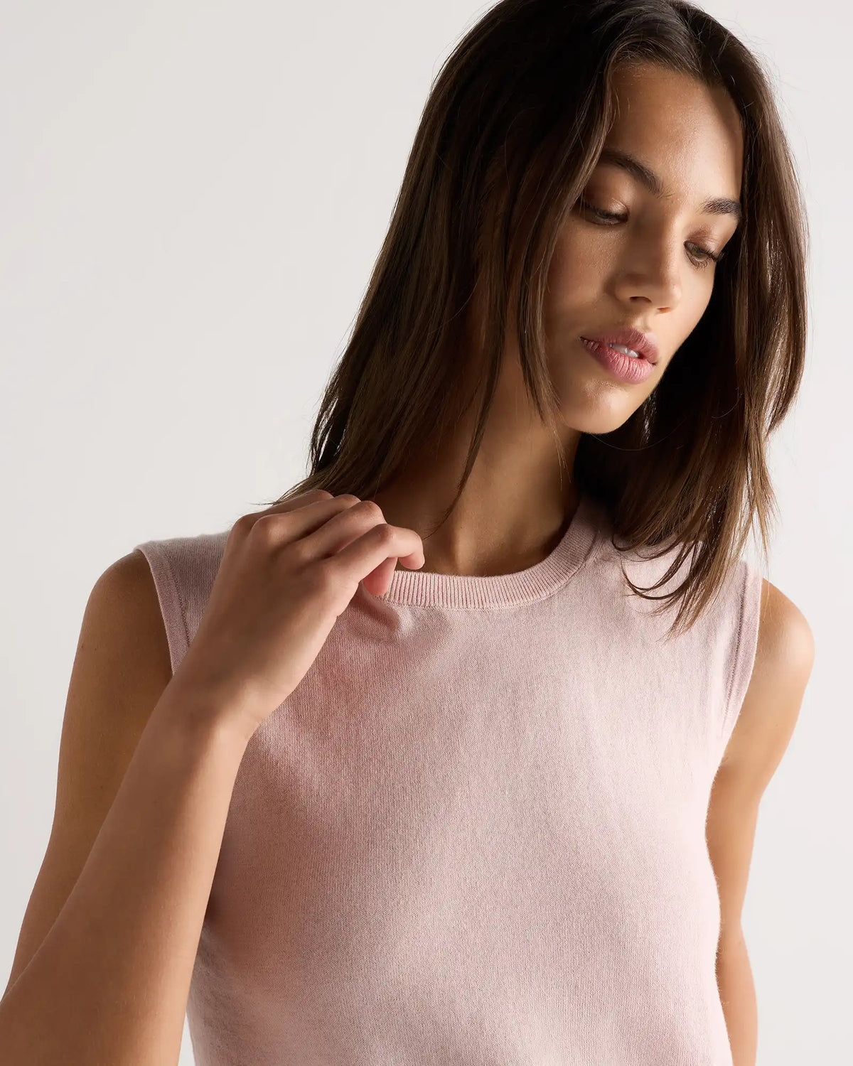 Lightweight Cotton Cashmere Sweater Tank