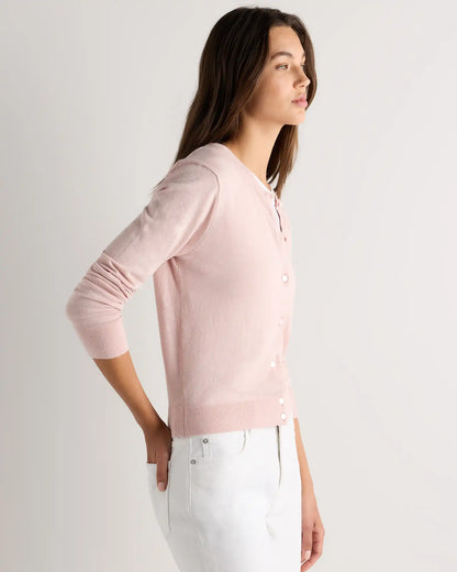 Lightweight Cotton Cashmere Crew Cardigan