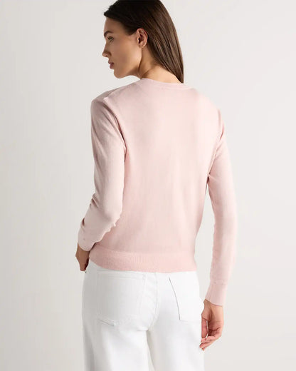 Lightweight Cotton Cashmere Crew Cardigan
