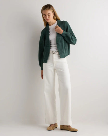 100% Organic Cotton Waffle Stitch Open Cardigan