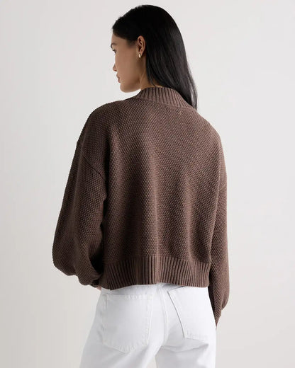 100% Organic Cotton Waffle Stitch Open Cardigan