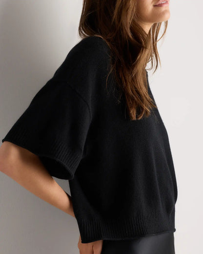 Mongolian Cashmere Cropped Oversized Tee