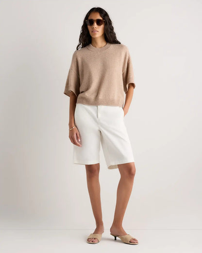 Mongolian Cashmere Cropped Oversized Tee