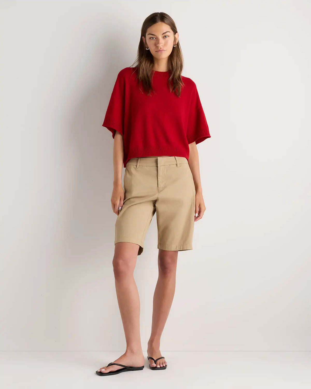 Mongolian Cashmere Cropped Oversized Tee