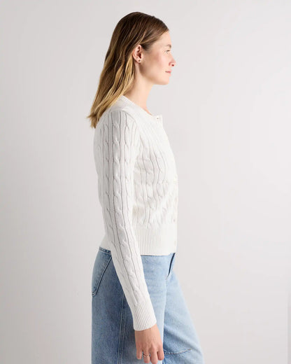 100% Organic Cotton Cable Crew Cardigan