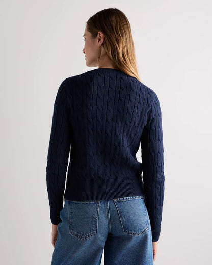 100% Organic Cotton Cable Crew Cardigan