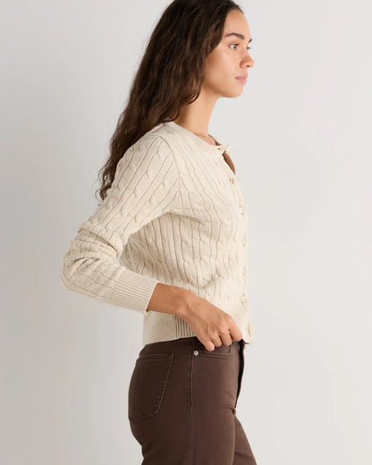 100% Organic Cotton Cable Crew Cardigan