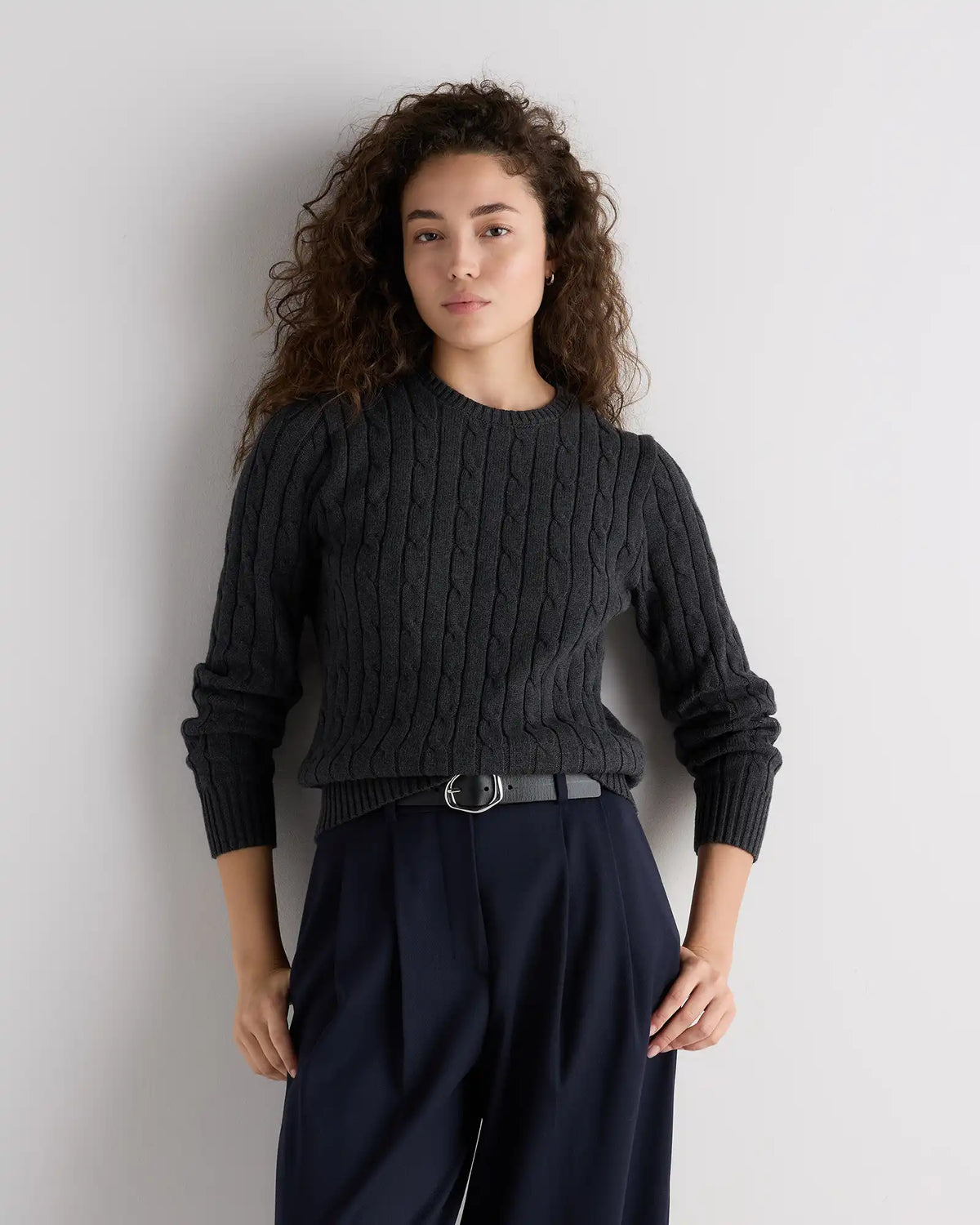 100% Organic Cotton Cable Crewneck Sweater
