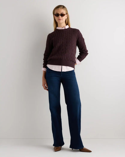 100% Organic Cotton Cable Crewneck Sweater