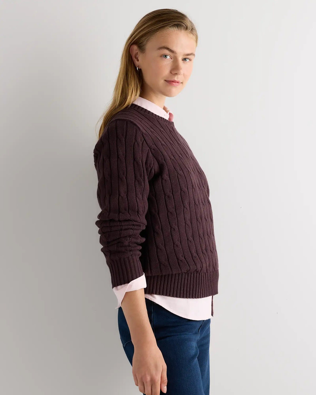 100% Organic Cotton Cable Crewneck Sweater