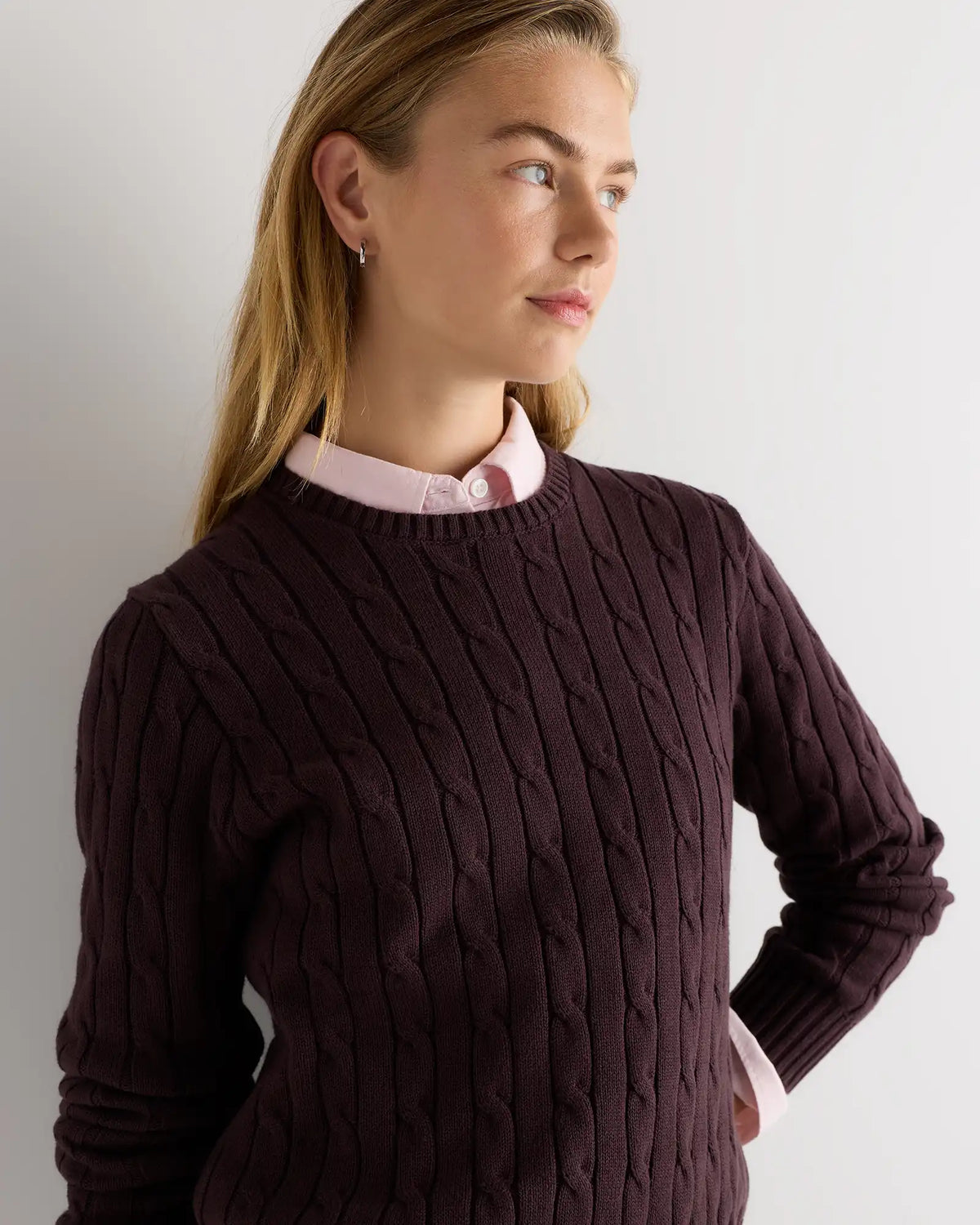 100% Organic Cotton Cable Crewneck Sweater