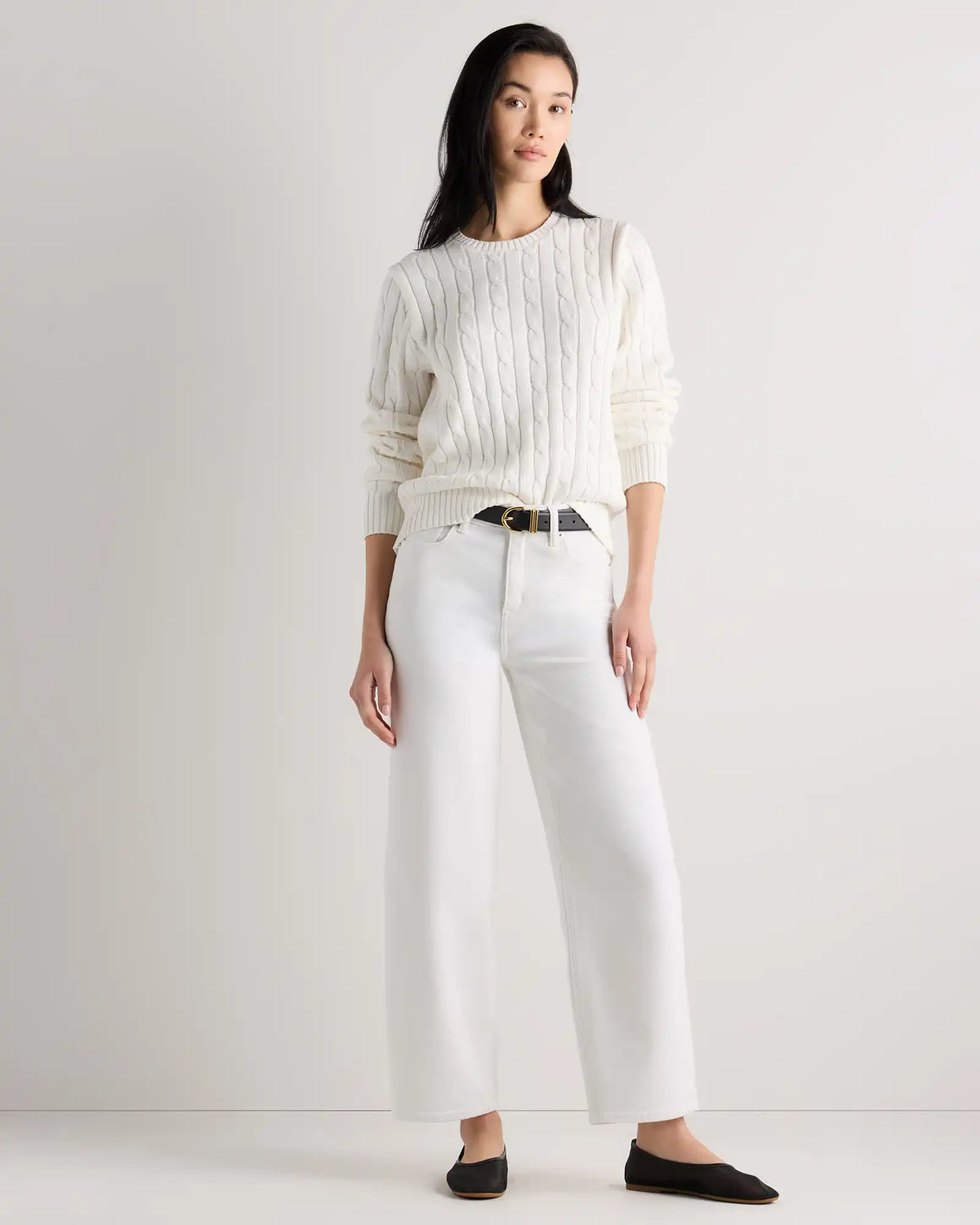 100% Organic Cotton Cable Crewneck Sweater