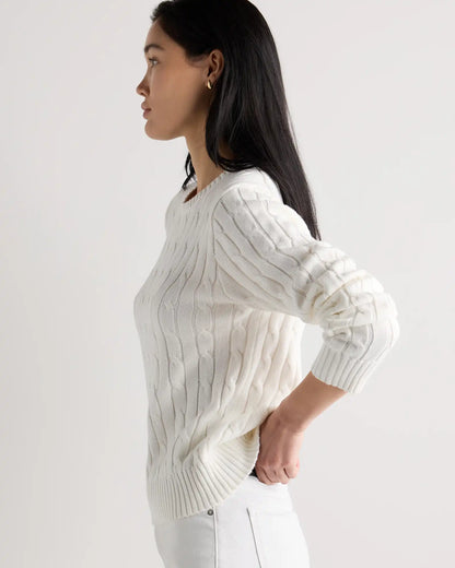 100% Organic Cotton Cable Crewneck Sweater