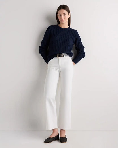 100% Organic Cotton Cable Crewneck Sweater