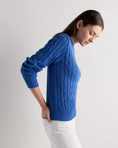 100% Organic Cotton Cable Crewneck Sweater