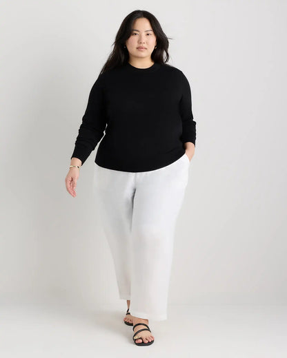 Lightweight Cotton Cashmere Crew Sweater