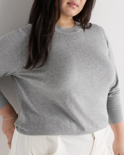 Lightweight Cotton Cashmere Crew Sweater