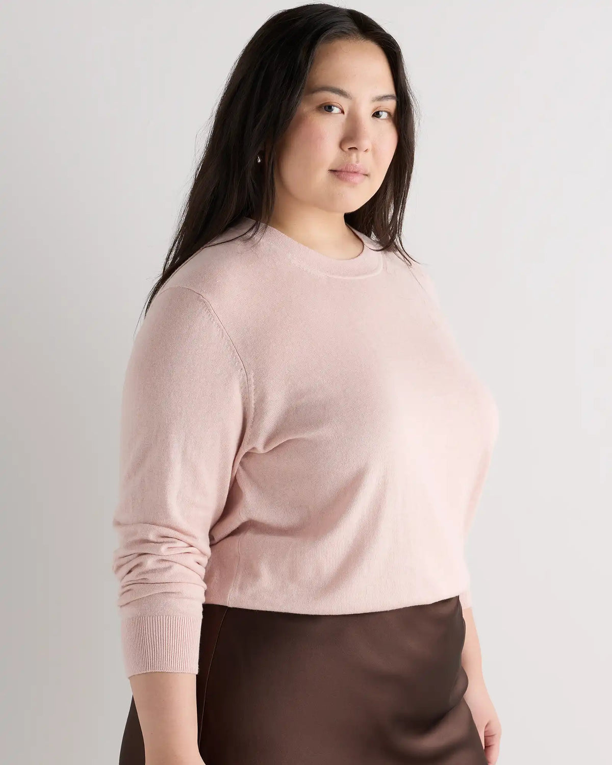 Lightweight Cotton Cashmere Crew Sweater