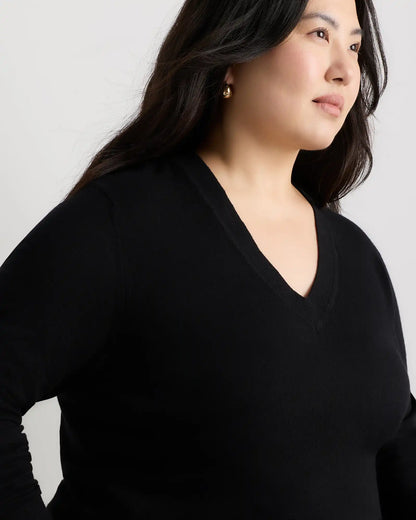 Lightweight Cotton Cashmere V-Neck Sweater