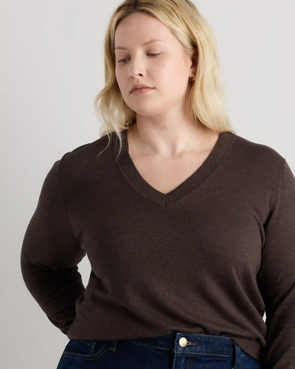 Lightweight Cotton Cashmere V-Neck Sweater