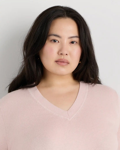 Lightweight Cotton Cashmere V-Neck Sweater