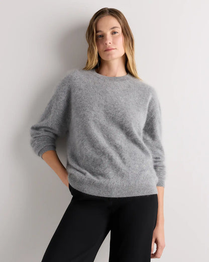 Brushed Cashmere Oversized Crewneck Sweater