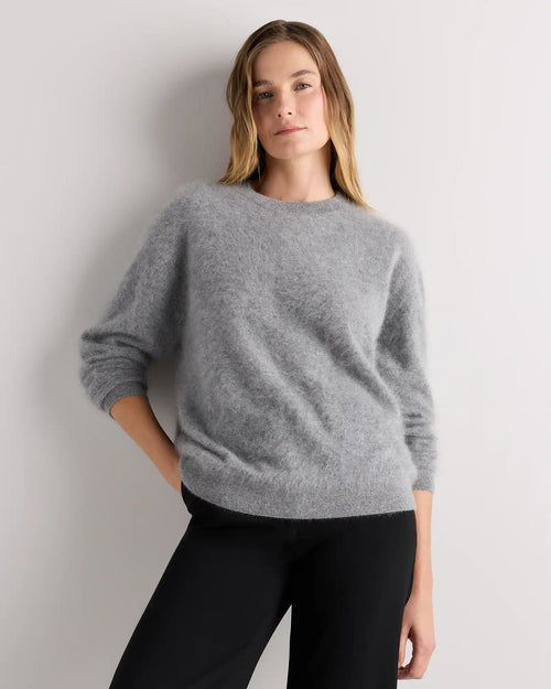 Brushed Cashmere Oversized Crewneck Sweater