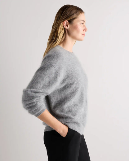 Brushed Cashmere Oversized Crewneck Sweater