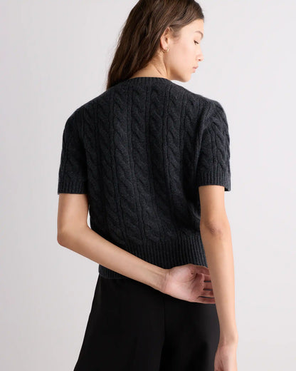 Mongolian Cashmere Shrunken Cable Tee