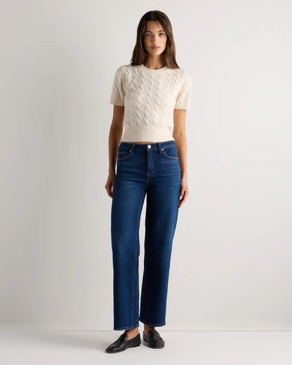 Mongolian Cashmere Shrunken Cable Tee