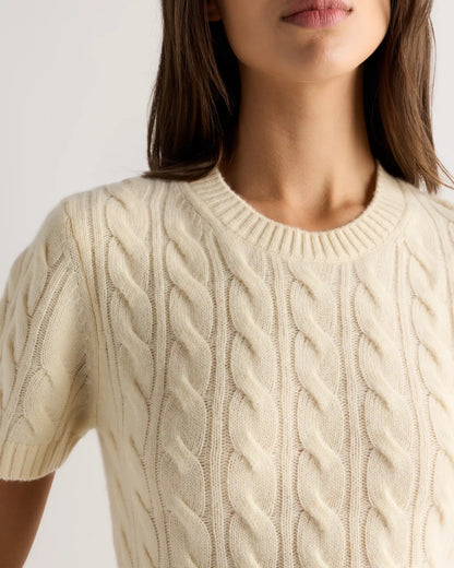 Mongolian Cashmere Shrunken Cable Tee