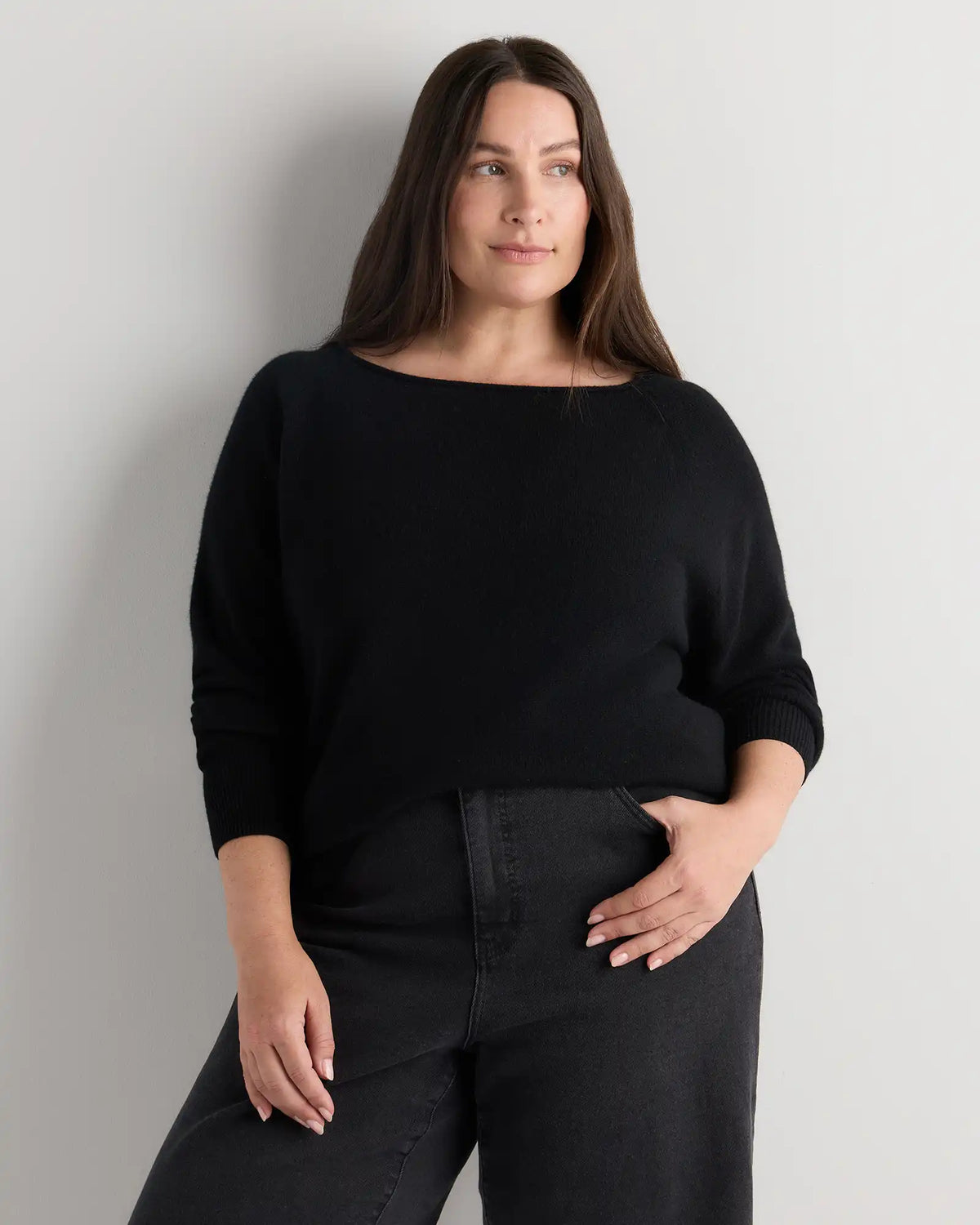 Mongolian Cashmere Boatneck Sweater