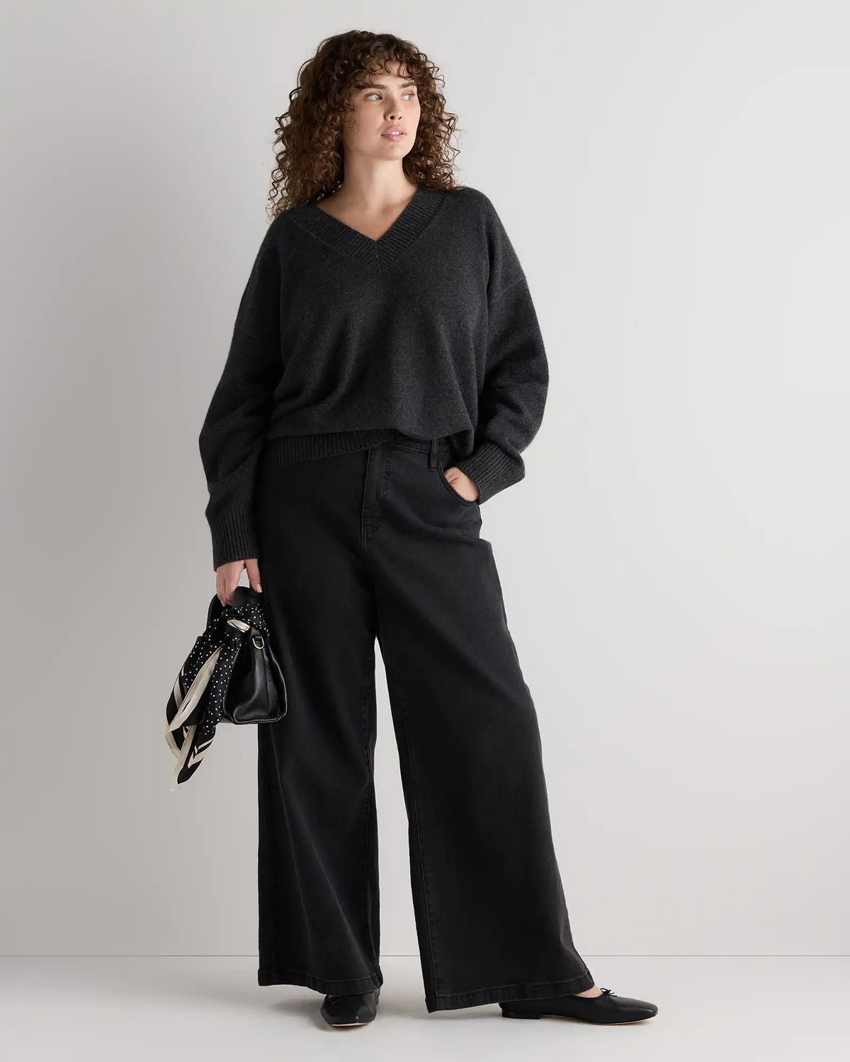 Mongolian Cashmere Oversized V-Neck Sweater