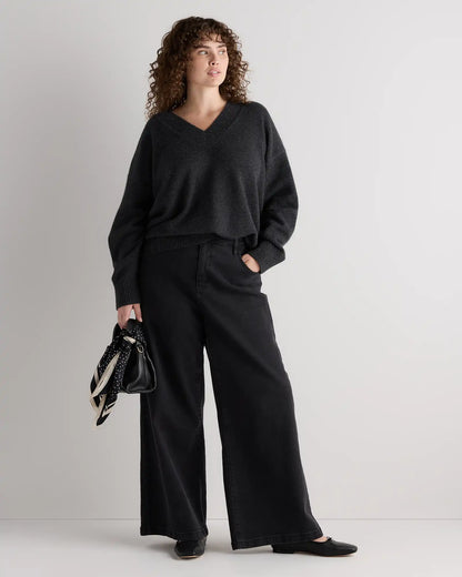 Mongolian Cashmere Oversized V-Neck Sweater