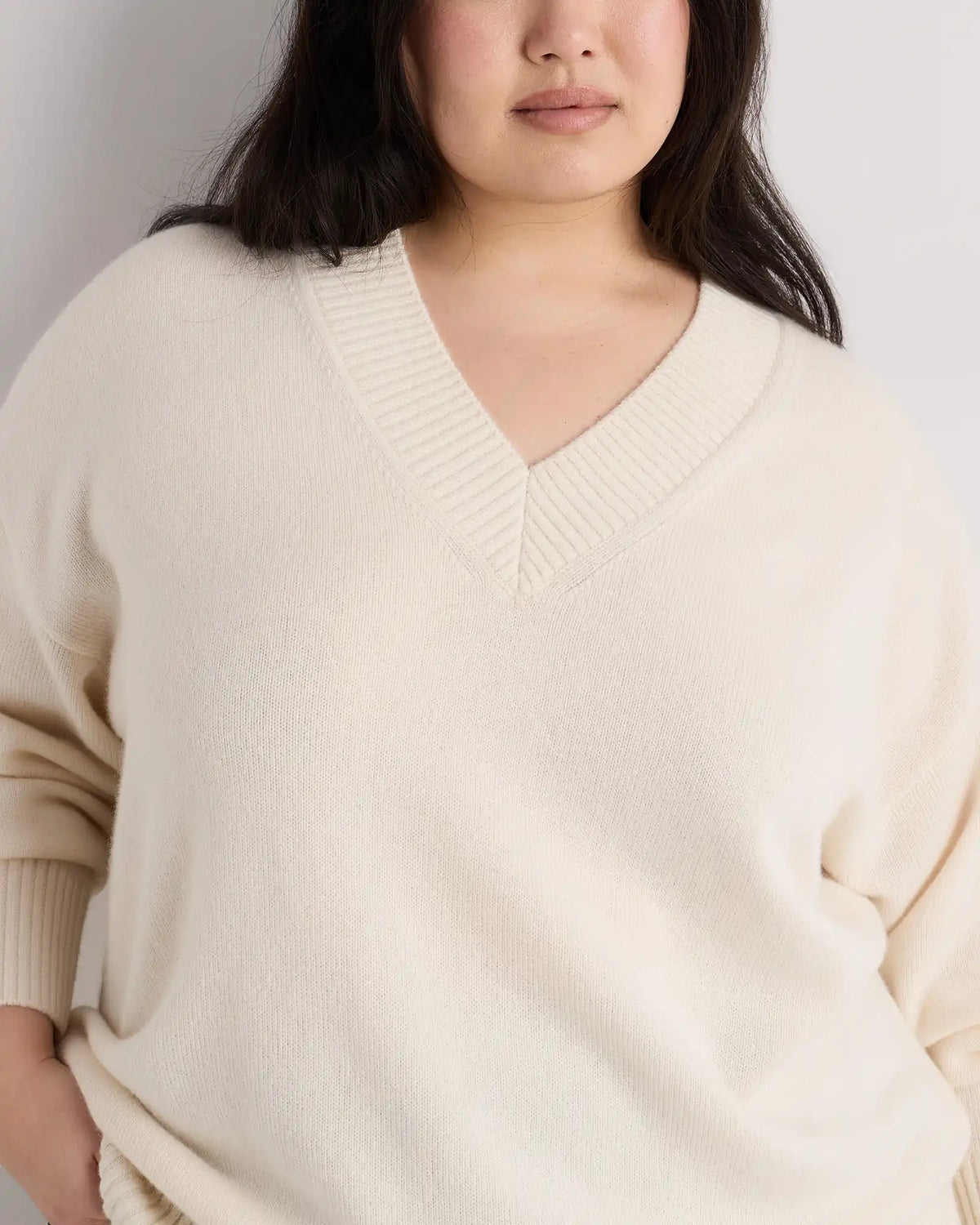 Mongolian Cashmere Oversized V-Neck Sweater