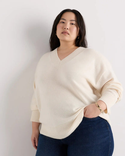 Mongolian Cashmere Oversized V-Neck Sweater