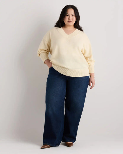 Mongolian Cashmere Oversized V-Neck Sweater